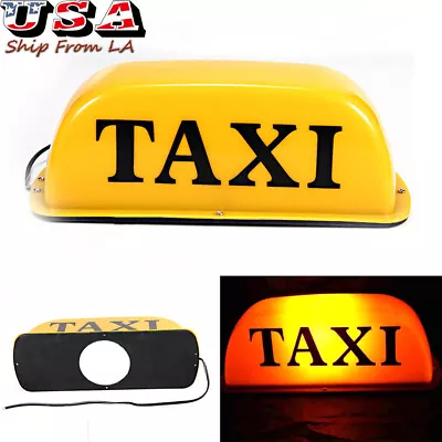 $14.99 • Buy LED Bright Yellow 12V TAXI Magnetic Cab Sign Light Rooftop Topper Marker Lamp