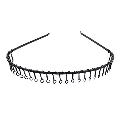 Men's WOMEN Black Metal Toothed Football Soccer Hair Headband Fashion • $15.83