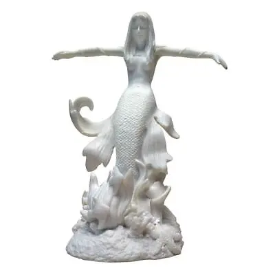 Siren Of The Seas Water Spirit Mythical Sea Mermaid Bonded Marble Fantasy Statue • $56.42