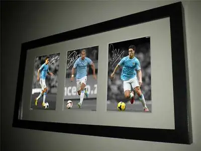 Signed Autographed Manchester City Photo Picture Frame Zabaleta Nasri Navas • £28