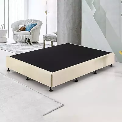 $601.20 • Buy Palermo Queen Ensemble Bed Base Frame Platinum Natural Sand Linen Fabric