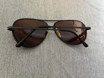 SERENGETI Corning Glass DRIVERS 5223R Aviator Metal Sunglasses Black W/ Case • $106