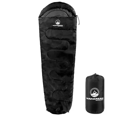 Mummy Sleeping Bag - Water-Resistant Adult Cold Weather Sleeping Bag Black • $65.48