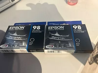 Genuine Epson 98 Black Inkjet Cartridges New In Box • $39.99