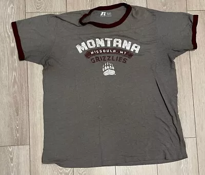 Montana Grizzlies Russell Athletic Tshirt Adult 2XL XXL Gray NCAA • $10