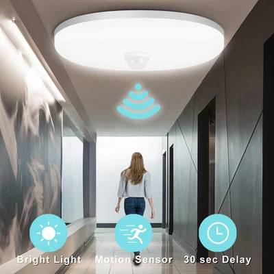 £0.99 • Buy LED Ceiling Light PIR Motion Sensor Light Bathroom Kitchen Living Room Wall Lamp