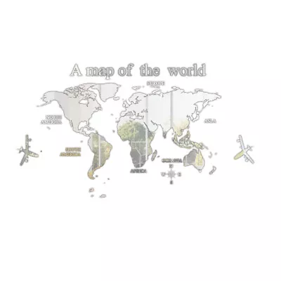  Background Wall Stickers Acrylic Office The 3d World Map Wallpaper • £21.35