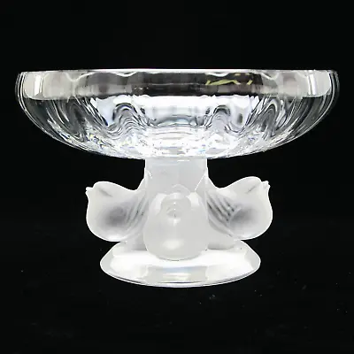Lalique Crystal Round Nogent Pedestal Compote  ~stunning Birds Boxed • $862.21