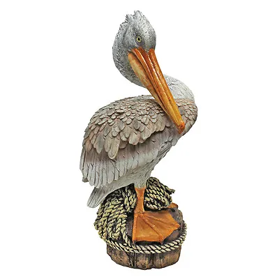 15  Pelican Ocean Seaside Roped Pilings Perch Home Garden Pond Gallery Statue • $66.82