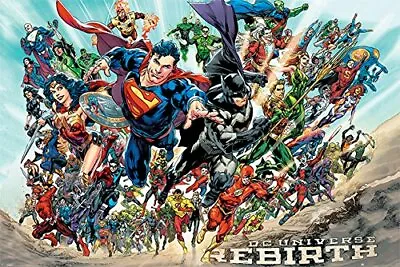 DC UNIVERSE - REBIRTH POSTER 24x36 - BATMAN SUPERMAN WONDER WOMAN 2595 • $12.50