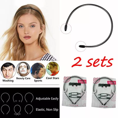 2sets Metal Flexible Spiral Coil Wire Headband Hairband Bobby Pins Comb Clip Lot • $7.95