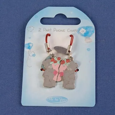 £5.99 • Buy Me To You Tatty Teddy Collectors 2 Part Phone Charm - Holding A Bunch Of Roses