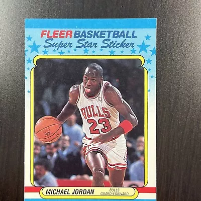 1988 Fleer Basketball Sticker #7 Michael Jordan Chicago Bulls HOF • $0.50