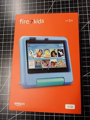 Amazon Fire 7 Kids Blue Tablet 12th Gen 16GB Age 3+ NIB • $0.99