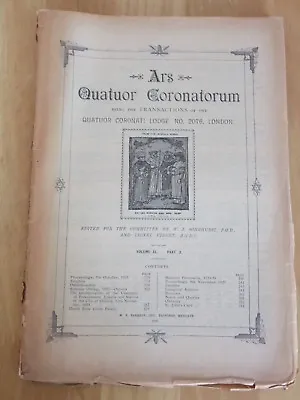 Ars Quatuor Coronatorum Unbound Issue - Various Editions Available 1922 To 1930 • £14.95