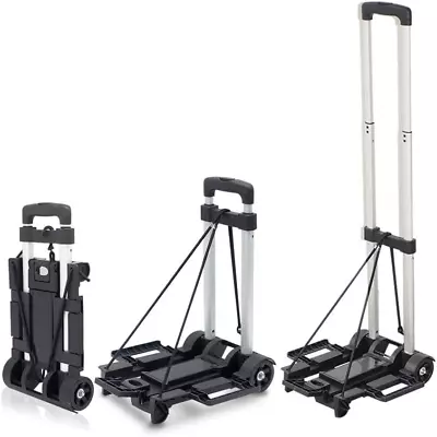 APOXCON Folding Hand Truck 120 Lbs Capacity Luggage Cart With 2 Wheels & Adjus • $36.69