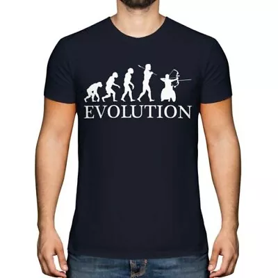 Wheelchair Archery Evolution Mens T-shirt Tee Top Gift Glove Arrows • $18.28