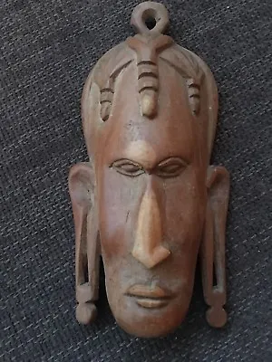 £9.99 • Buy African Tribal Vintage Carved Face Wall Plaque Solid Wood (teak)