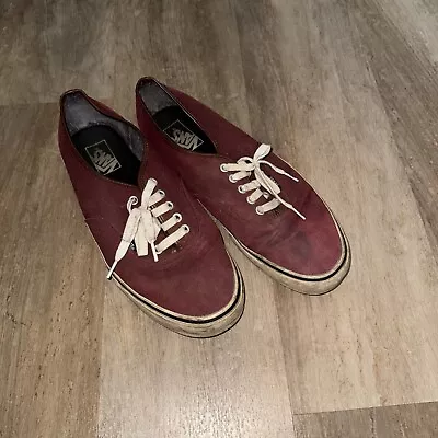 Vans Skateboard Authentic Burgandy Canvas Maroon Adult Shoes - Size 12 • $5.77