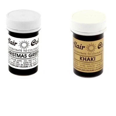 £4.99 • Buy Sugarflair Paste Gel Edible Food Colouring Colours Icing - Xmas Green & Khaki