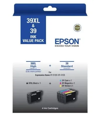 $67.99 • Buy Epson 39XL & 39 Ink Value Pack BRAND NEW GENUINE