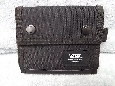 VANS Mens Black Gaines Tri Fold Wallet Cordura Fabric Multi Compartment • £19.99