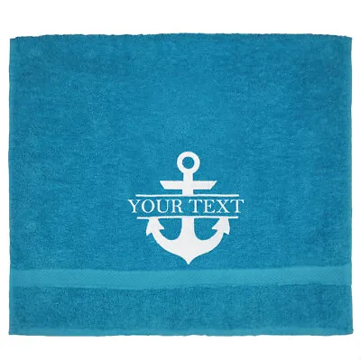 Embroidery Personalised Nautical Wheel/Anchor Hand/Bath Towel Ringspun Cotton • £19.99