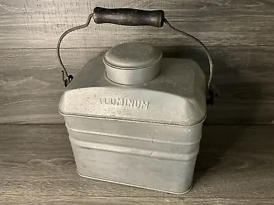 Vintage Aluminum Coal Miner Lunchbox Pail Bucket Two Piece Pennsylvania • $29