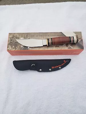 Marbles USA Woodcraft Knife #MR80203S Leather Handle Stag Pommel W/ Sh NIB • $225