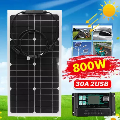 800W Solar Panel Kit Battery Charger + 30A Controller For Car Van Caravan Boats • £28.49