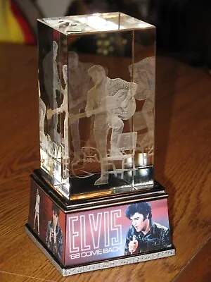 ELVIS PRESLEY 1968 COME BACK 3D Laser Art Etched GLASS SCULPTURE ON BASE • $35