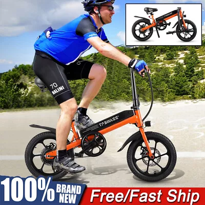 Folding Electric Bicycle 16  Mini Portable Commuter Bikes W/ Pedal Assist 250W  • $399.99