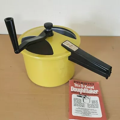 Vintage Mid Century PRESTO Mix-N-Knead Bread Dough Maker Harvest Gold Prepper • $39.99