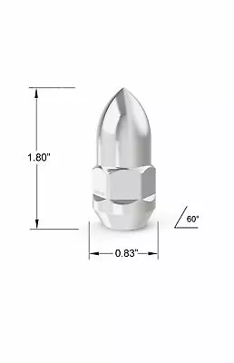 20 Bullet Bulge Lug Nuts 7/16 -20 Acorn Cone Seat Hex 3/4 (19mm) Chrome Closed E • $26.99