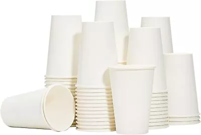 100 X 7oz Single Wall White Paper Cups For Hot & Cold Drinks Premium...  • £11.90