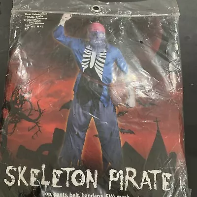 Adults Mens Skeleton Pirate Fancy Dress Costume • £11