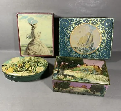 Vintage Tin Chocolate Toffee Candy Advertising Metal Box Lot • $49.95