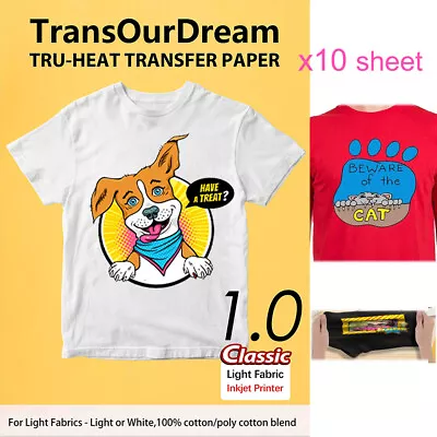 10x Transfer Paper A4 Light Better Color Recovering Ultra Soft Tru-heat T-shirt • $9.55