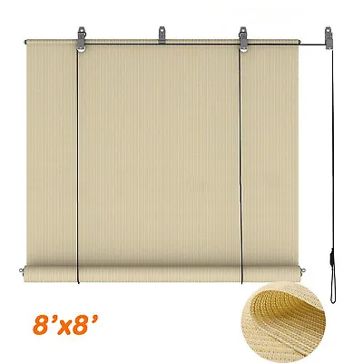 Roll Up Shade Roller Shade Blind For Outdoor Patio Porch Pergola Deck Office • $44.99