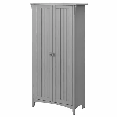 Bush Furniture Salinas Kitchen Pantry Cabinet With Doors In Cape Cod Gray • $281