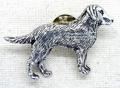 Standing Labrador Dog Pin Badge (Artisan English Pewter Brooch In Gift Pouch) • £5.90