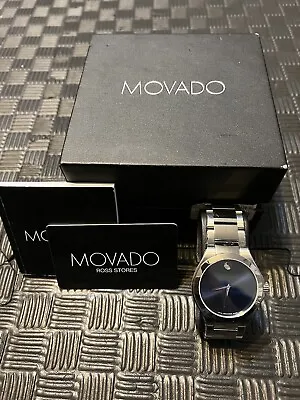 Movado Men’s Watch Sapphire Blue Face Water Resistant Model 16 1 14 1071 • $274.99