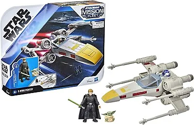 X-Wing Fighter Luke Skywalker & Grogu Star Wars Mission Fleet Hasbro 2.4  Figure • $14.50