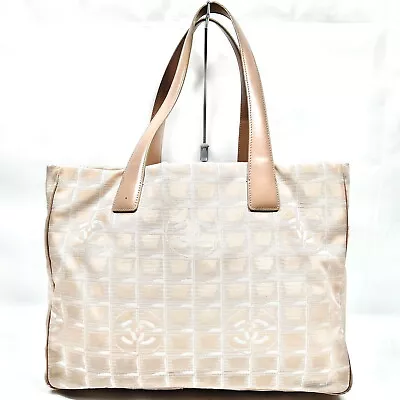 Chanel Hand Bag New Travel Line Beige Nylon 1372895 • $0.99