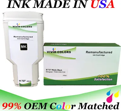 $78.99 • Buy Remanufactured C1Q12A HP727 MBK Ink Cartridge For T2500 Printer 300ML