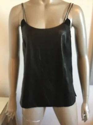 Nwt Vince Black Leather Womens Camisole Tank Top Shell Small $475 Sexy  • $149.99