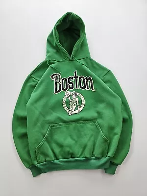 Vintage 1980s Boston Celtics Green Hoodie Sweatshirt NBA Basketball L • $36.58