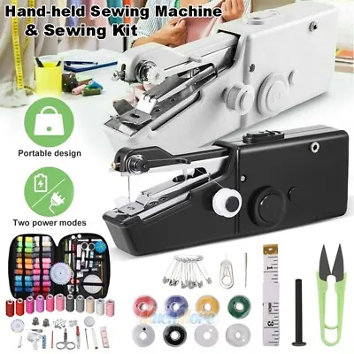 DIY Portable Hand-held Sewing Machine Smart Tailor Stitch With 126Pcs Sewing Kit • $15.69