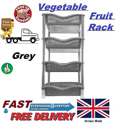 4 Tier Vegetable Rack Fruit Storage Basket Kitchen Utility Stacking Stand X 1 FP • £12.49
