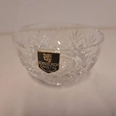 Edinburgh Crystal Cut Glass Decorative Small Bowl D 4 Inch H 2.5 Inch • £16